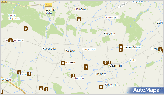 mapa Strzydzew, Strzydzew na mapie Targeo