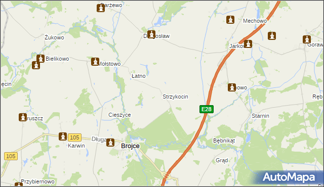 mapa Strzykocin, Strzykocin na mapie Targeo