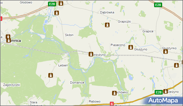 mapa Strzyżyno, Strzyżyno na mapie Targeo