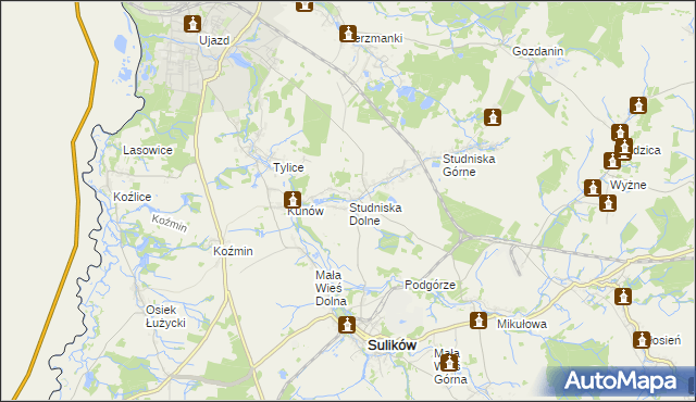 mapa Studniska Dolne, Studniska Dolne na mapie Targeo