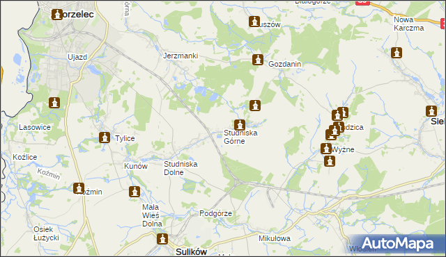 mapa Studniska Górne, Studniska Górne na mapie Targeo