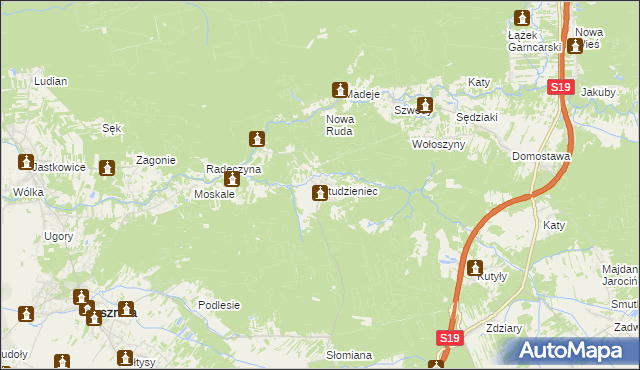 mapa Studzieniec gmina Pysznica, Studzieniec gmina Pysznica na mapie Targeo