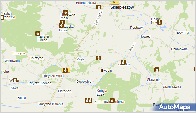 mapa Suchodębie gmina Skierbieszów, Suchodębie gmina Skierbieszów na mapie Targeo