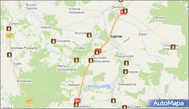 mapa Suchodół Szlachecki, Suchodół Szlachecki na mapie Targeo