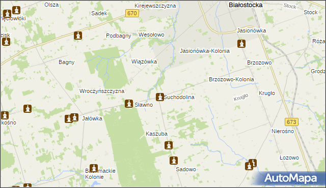 mapa Suchodolina, Suchodolina na mapie Targeo