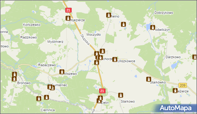 mapa Suchorze, Suchorze na mapie Targeo