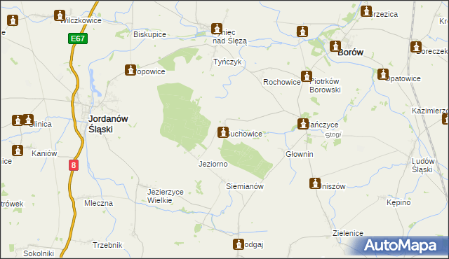 mapa Suchowice, Suchowice na mapie Targeo