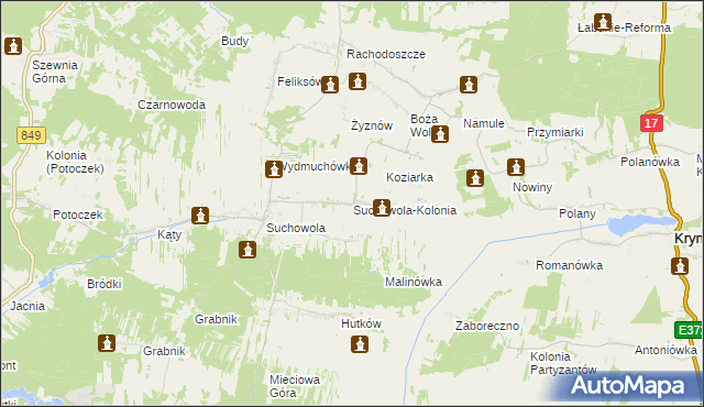 mapa Suchowola-Kolonia, Suchowola-Kolonia na mapie Targeo