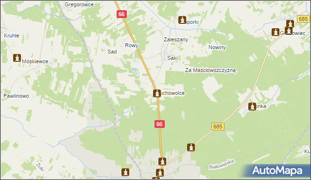 mapa Suchowolce, Suchowolce na mapie Targeo