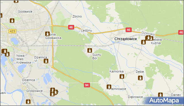 mapa Suchy Bór, Suchy Bór na mapie Targeo