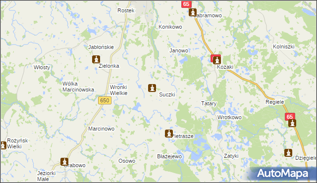 mapa Suczki gmina Gołdap, Suczki gmina Gołdap na mapie Targeo