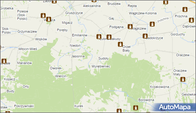 mapa Sudoły, Sudoły na mapie Targeo