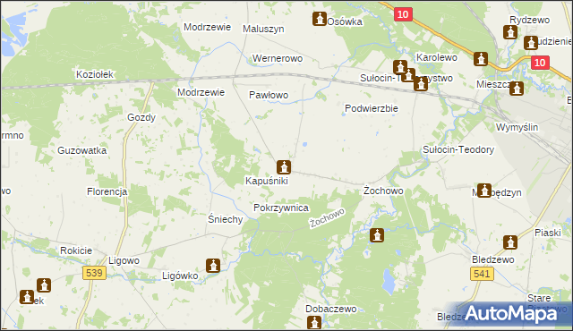 mapa Sudragi, Sudragi na mapie Targeo