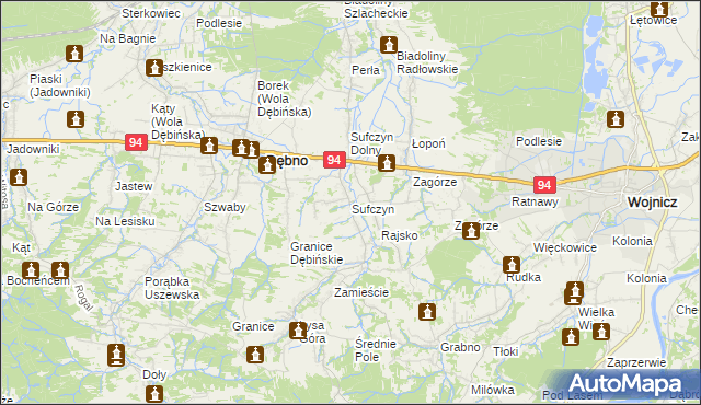 mapa Sufczyn gmina Dębno, Sufczyn gmina Dębno na mapie Targeo