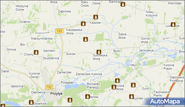 mapa Sukowska Wola, Sukowska Wola na mapie Targeo