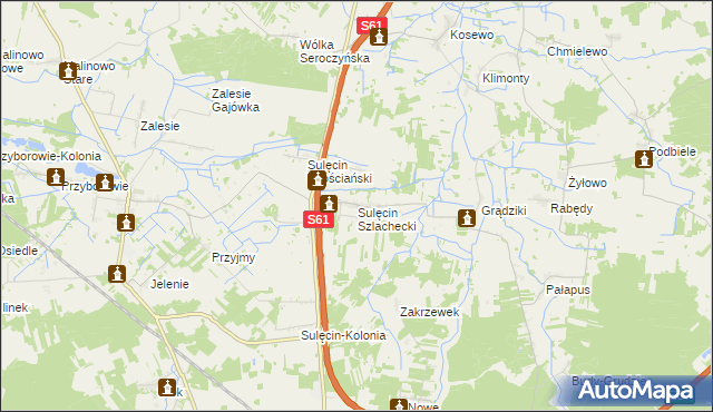 mapa Sulęcin Szlachecki, Sulęcin Szlachecki na mapie Targeo