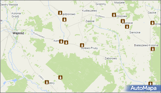 mapa Sulewo-Prusy, Sulewo-Prusy na mapie Targeo