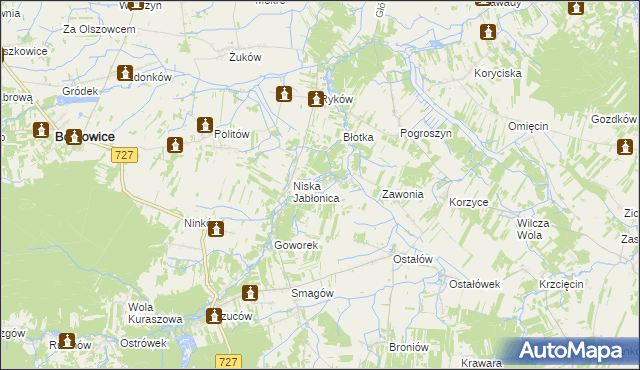 mapa Sulistrowice gmina Chlewiska, Sulistrowice gmina Chlewiska na mapie Targeo