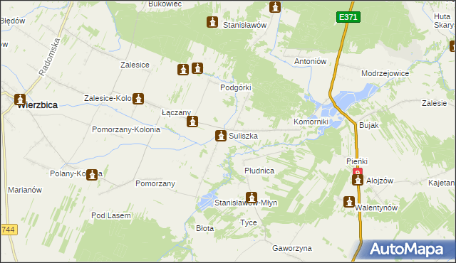 mapa Suliszka, Suliszka na mapie Targeo