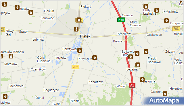 mapa Sułkowice Pierwsze, Sułkowice Pierwsze na mapie Targeo