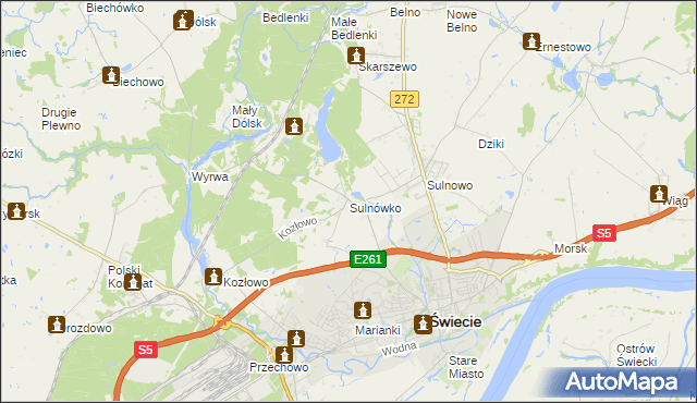 mapa Sulnówko, Sulnówko na mapie Targeo