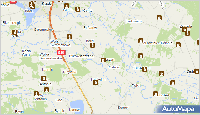 mapa Sułoszyn gmina Firlej, Sułoszyn gmina Firlej na mapie Targeo