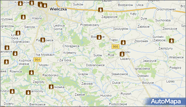 mapa Sułów gmina Biskupice, Sułów gmina Biskupice na mapie Targeo