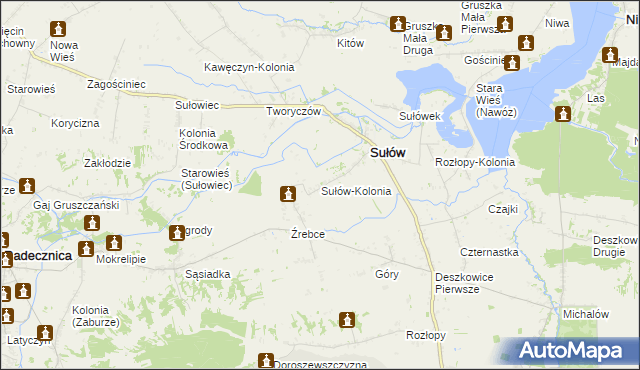 mapa Sułów-Kolonia, Sułów-Kolonia na mapie Targeo