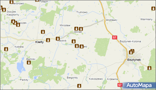 mapa Sułowo gmina Bisztynek, Sułowo gmina Bisztynek na mapie Targeo