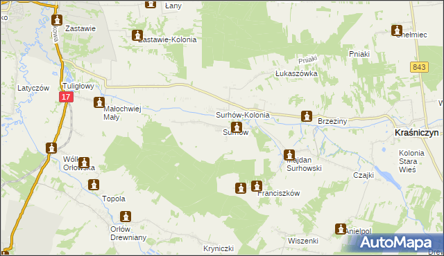 mapa Surhów, Surhów na mapie Targeo