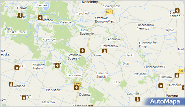 mapa Suserz, Suserz na mapie Targeo