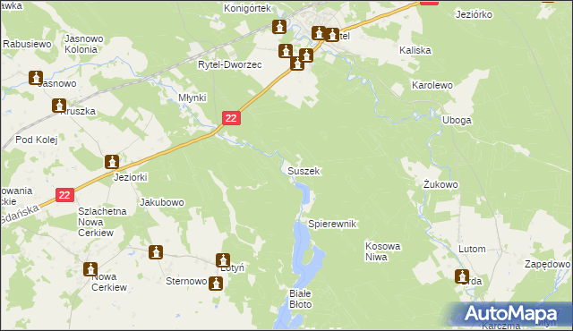 mapa Suszek, Suszek na mapie Targeo