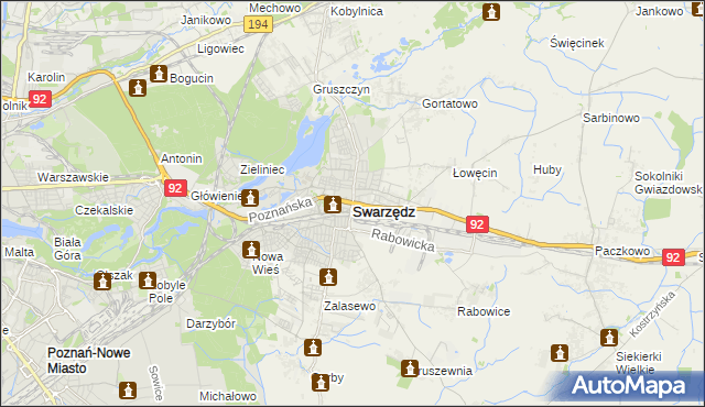 mapa Swarzędz, Swarzędz na mapie Targeo