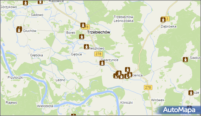 mapa Swarzynice, Swarzynice na mapie Targeo