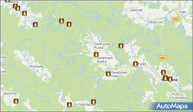 mapa Świątkowa Wielka, Świątkowa Wielka na mapie Targeo