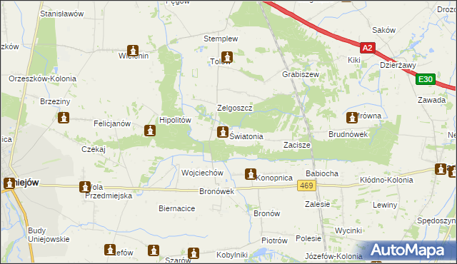 mapa Światonia, Światonia na mapie Targeo