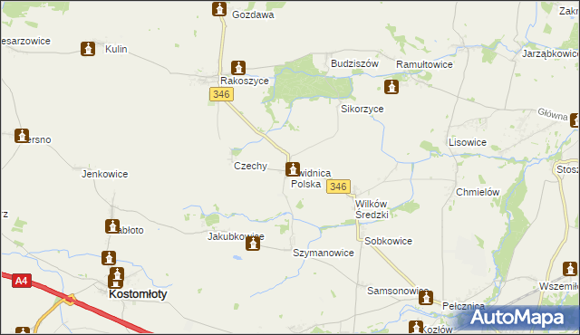 mapa Świdnica Polska, Świdnica Polska na mapie Targeo