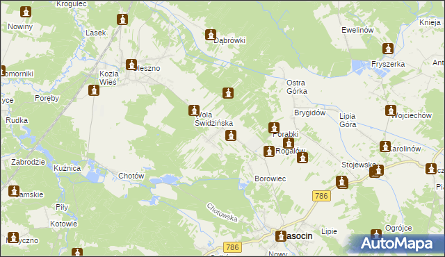 mapa Świdno gmina Krasocin, Świdno gmina Krasocin na mapie Targeo