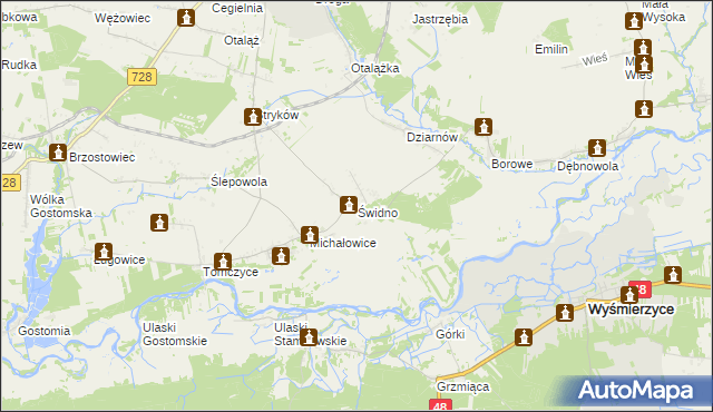 mapa Świdno gmina Mogielnica, Świdno gmina Mogielnica na mapie Targeo