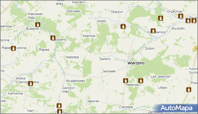 mapa Świdno gmina Wierzbno, Świdno gmina Wierzbno na mapie Targeo