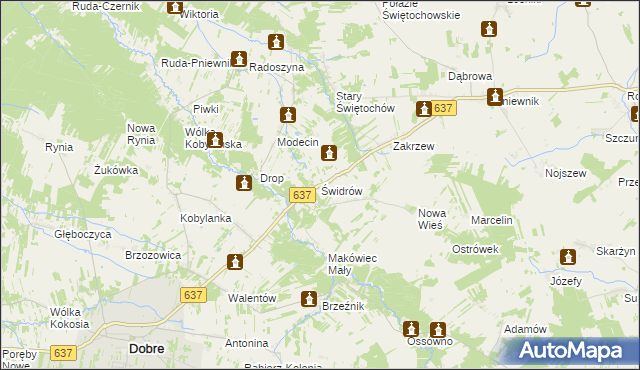 mapa Świdrów, Świdrów na mapie Targeo