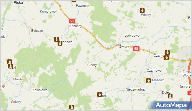 mapa Świdry Kościelne, Świdry Kościelne na mapie Targeo