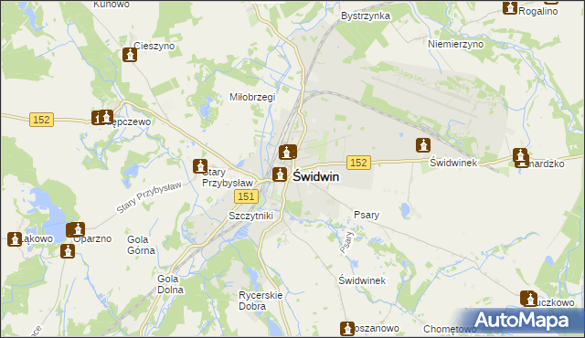 mapa Świdwin, Świdwin na mapie Targeo