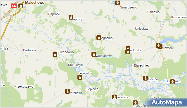 mapa Święcianowo, Święcianowo na mapie Targeo