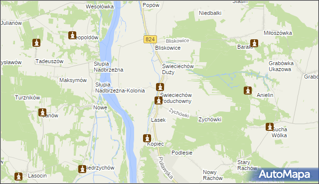 mapa Świeciechów Poduchowny, Świeciechów Poduchowny na mapie Targeo