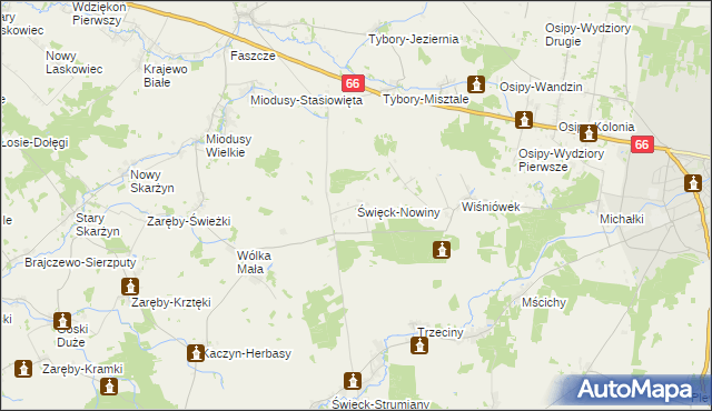 mapa Święck-Nowiny, Święck-Nowiny na mapie Targeo