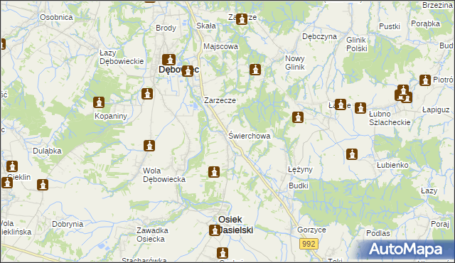 mapa Świerchowa, Świerchowa na mapie Targeo