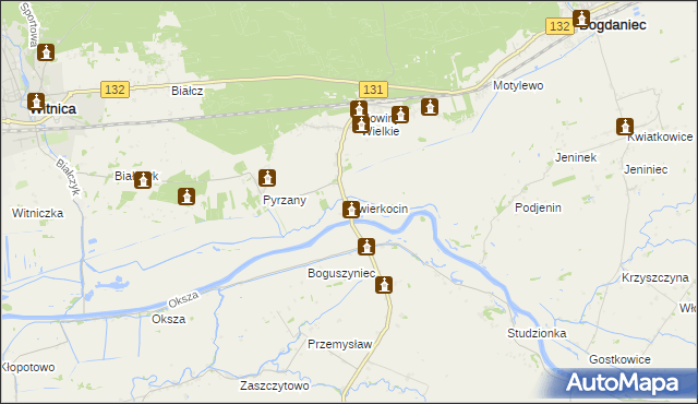 mapa Świerkocin gmina Witnica, Świerkocin gmina Witnica na mapie Targeo