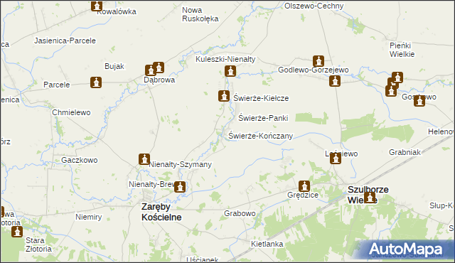 mapa Świerże-Kończany, Świerże-Kończany na mapie Targeo