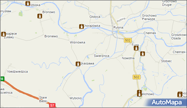 mapa Świerznica gmina Stegna, Świerznica gmina Stegna na mapie Targeo